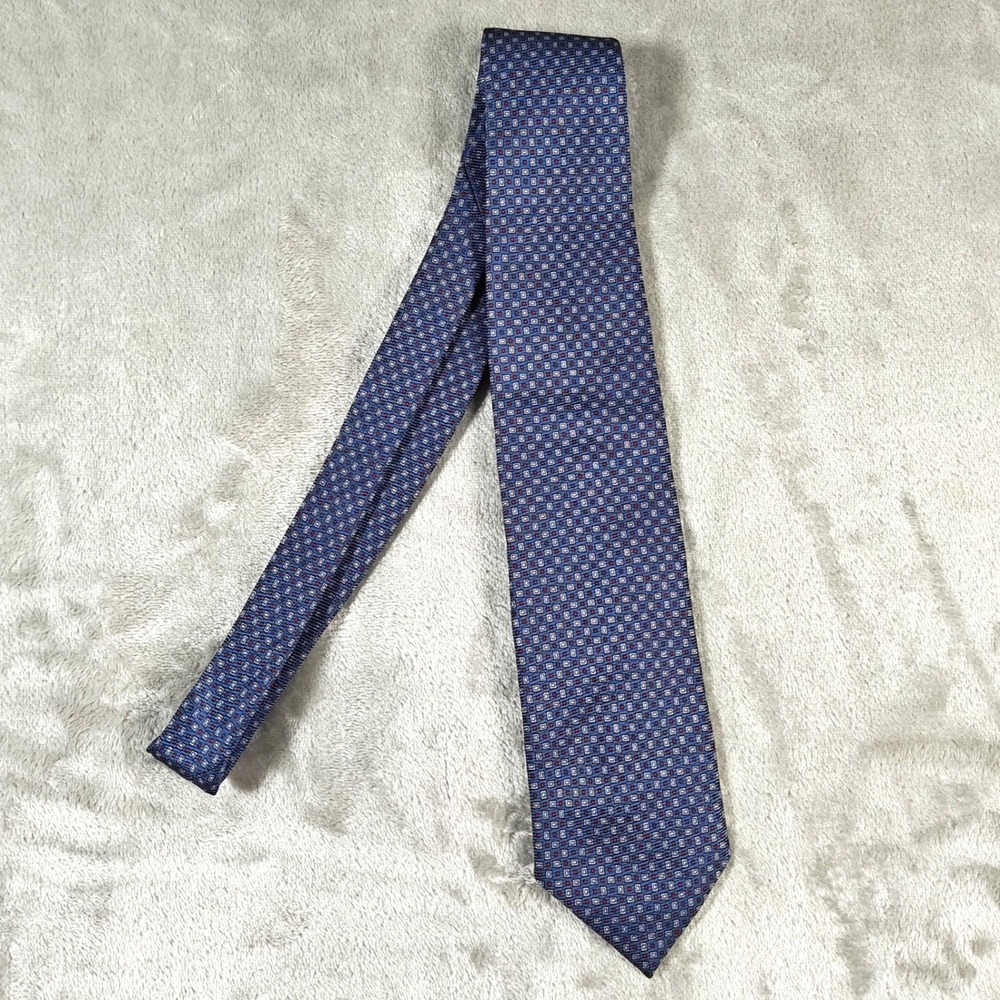 Vintage Polo Ralph Lauren Tie Men Blue Red Geometric Preppy Abstract Business